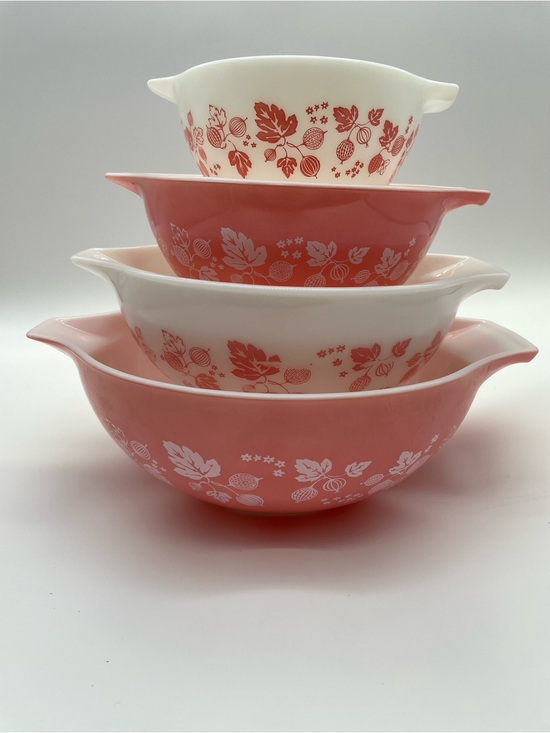 Pyrex Other - Vintage Pyrex Pink Gooseberry Cinderella Mixing Bowl Set 441 442 443 444